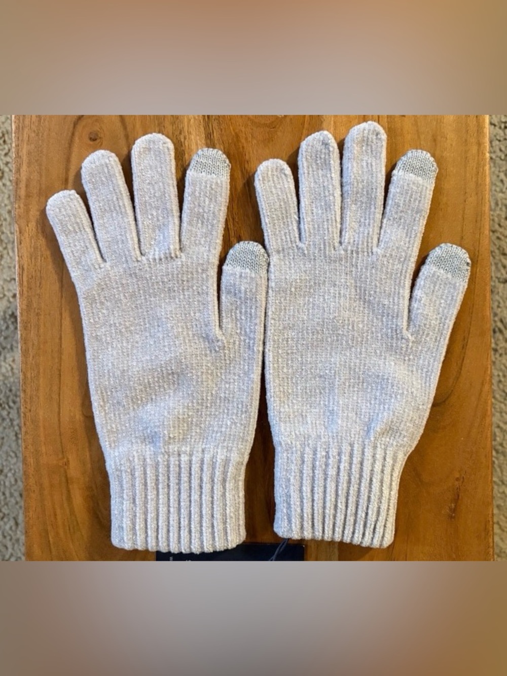 Men's Touchscreen Knit Gloves - Light Gray